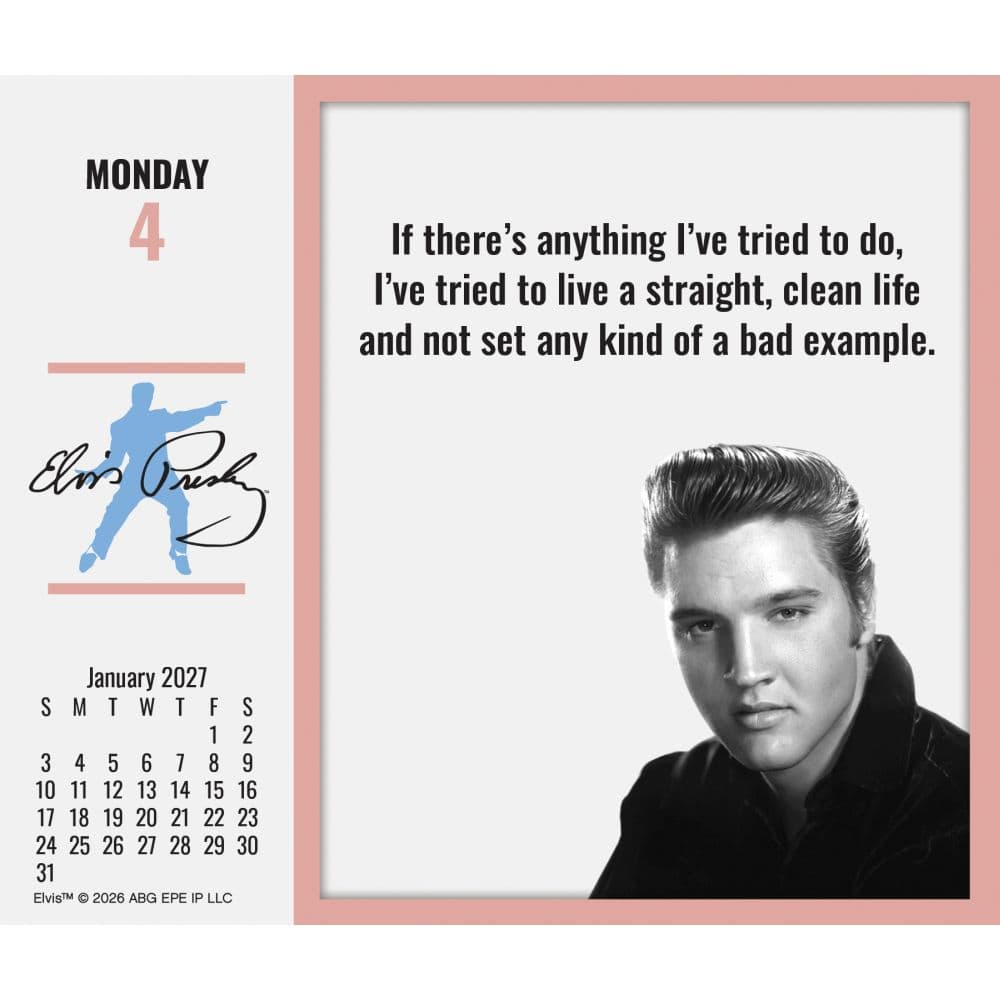 Elvis 2027 Desk Calendar Fourth Alternate Image