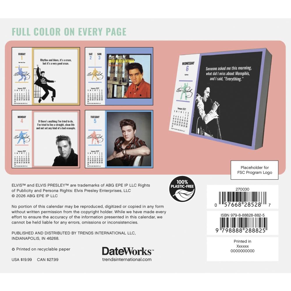 Elvis 2027 Desk Calendar Seventh Alternate Image