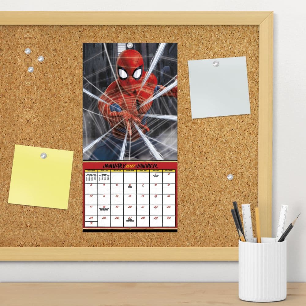 Spider-Man -Bilingual French- 2027 Mini Wall Calendar Fourth Alternate Image