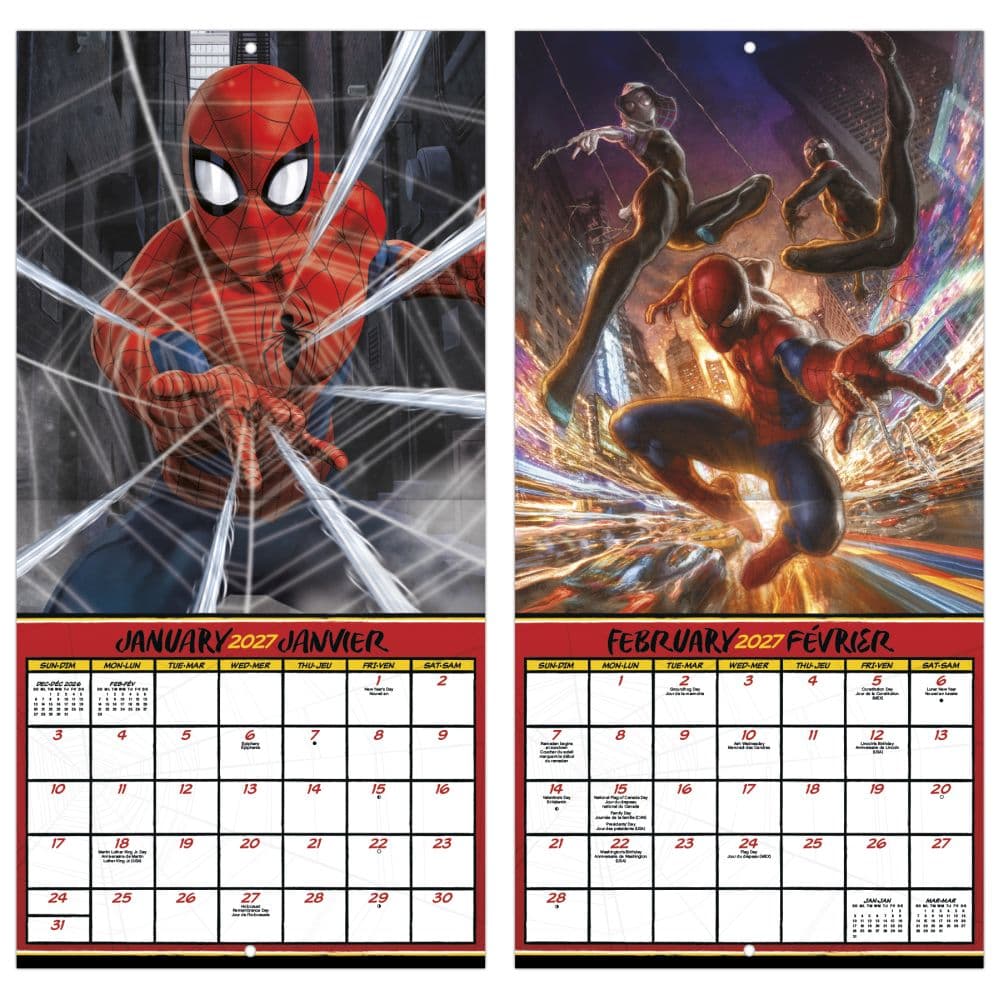 Spider-Man -Bilingual French- 2027 Mini Wall Calendar Fifth Alternate Image