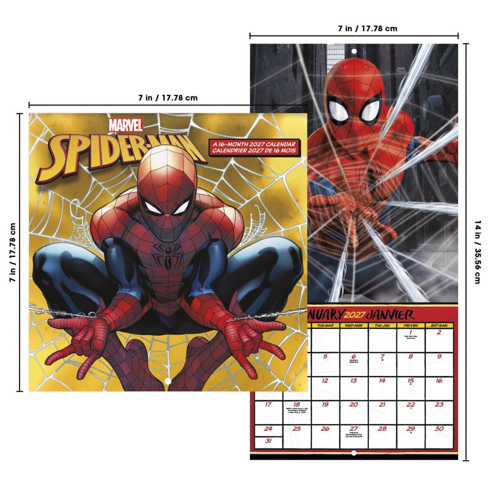 Spider-Man -Bilingual French- 2027 Mini Wall Calendar Sixth Alternate Image