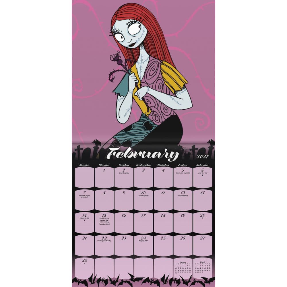 Nightmare Before Christmas 2027 Mini Wall Calendar Second Alternate Image