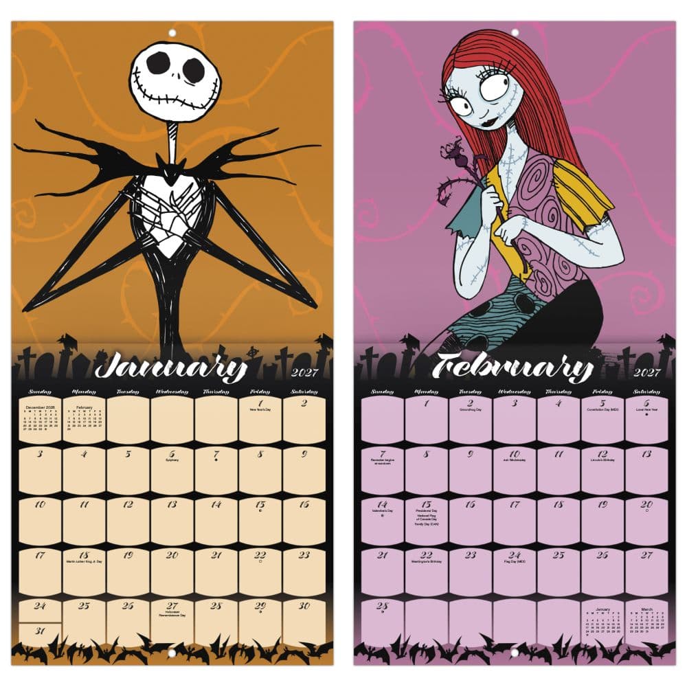 Nightmare Before Christmas 2027 Mini Wall Calendar Fifth Alternate Image