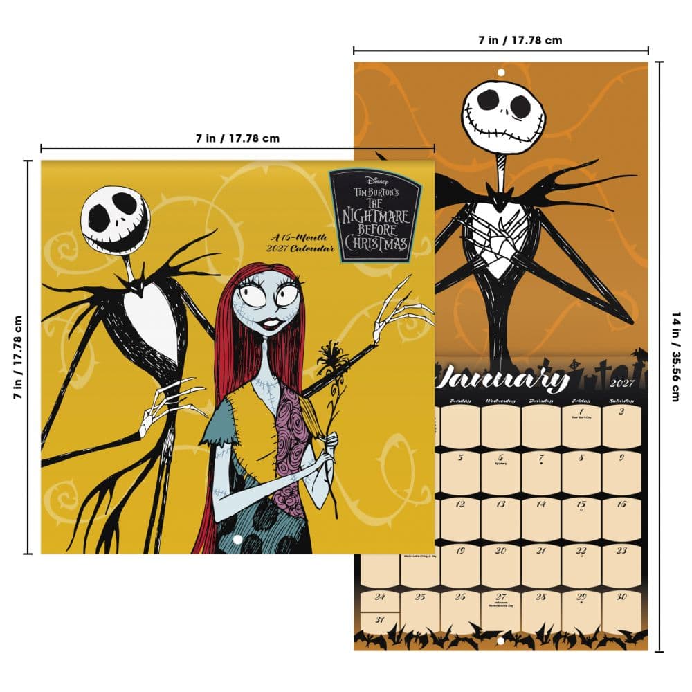 Nightmare Before Christmas 2027 Mini Wall Calendar Sixth Alternate Image