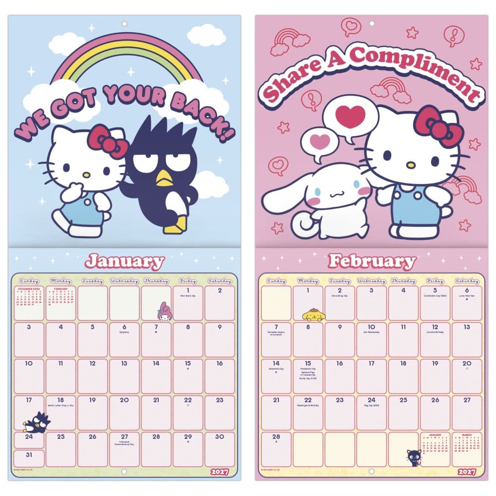 Hello Kitty &amp; Friends 2027 Mini Wall Calendar Fifth Alternate Image