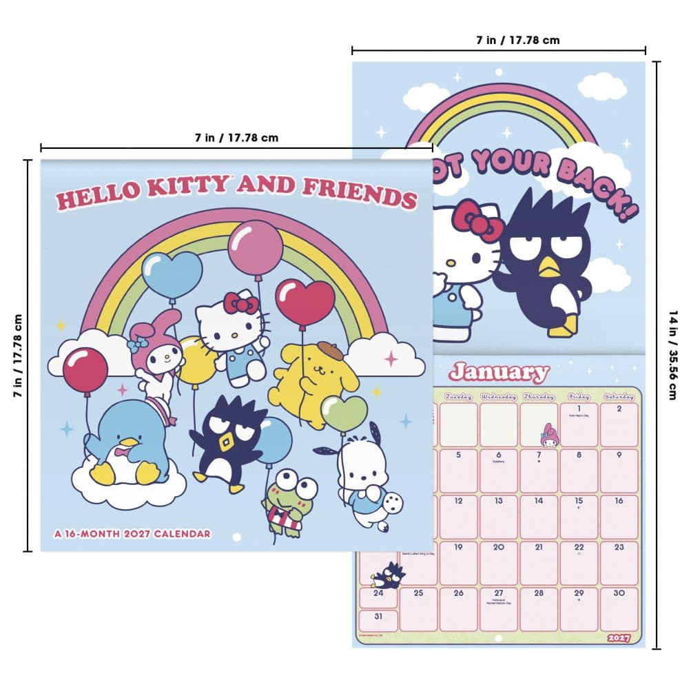 Hello Kitty &amp; Friends 2027 Mini Wall Calendar Sixth Alternate Image