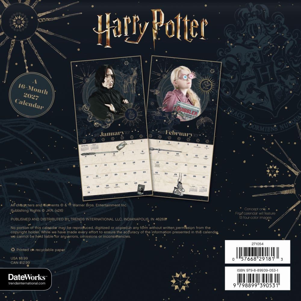 Harry Potter 2027 Mini Wall Calendar Third Alternate Image