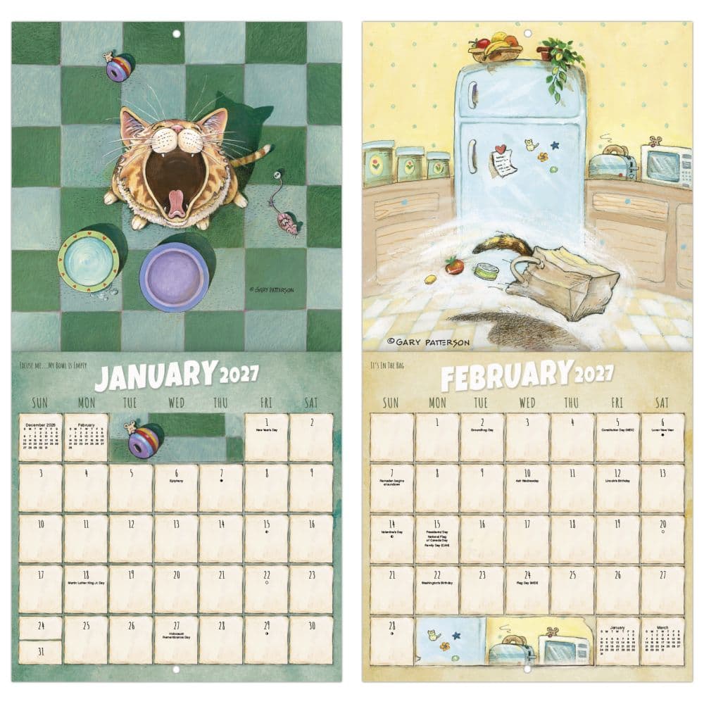 Gary Patterson Cats 2027 Mini Wall Calendar Fifth Alternate Image