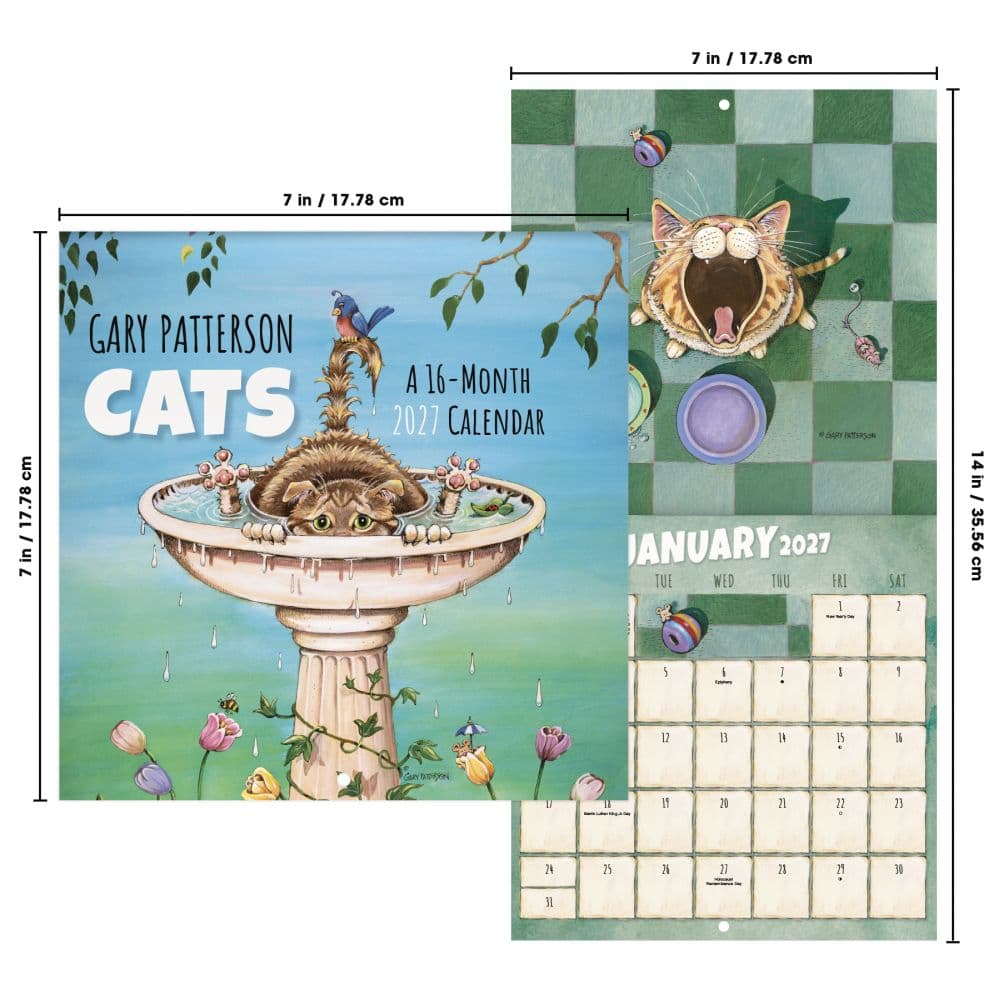 Gary Patterson Cats 2027 Mini Wall Calendar Sixth Alternate Image