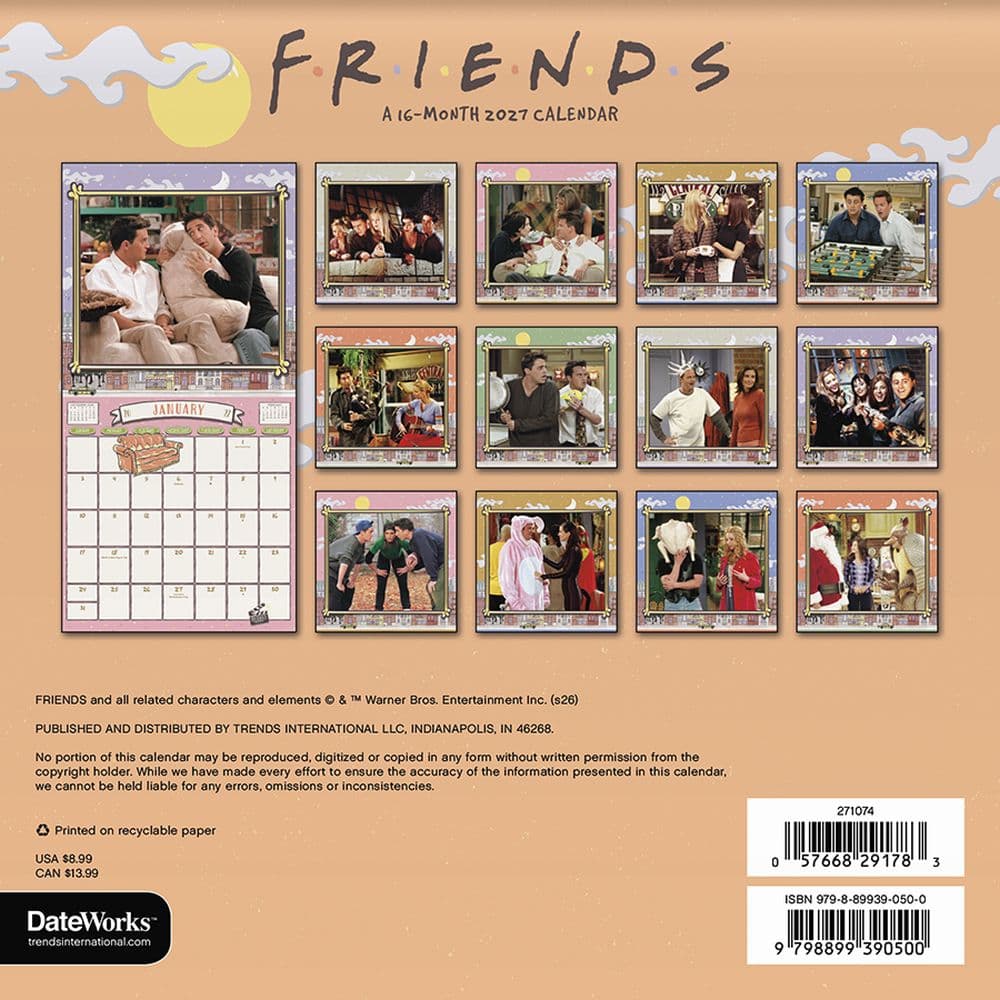 Friends 2027 Mini Wall Calendar Third Alternate Image