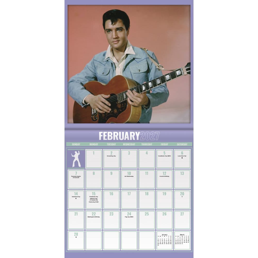 Elvis Presley 2027 Mini Wall Calendar Second Alternate Image