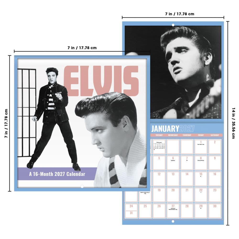 Elvis Presley 2027 Mini Wall Calendar Sixth Alternate Image