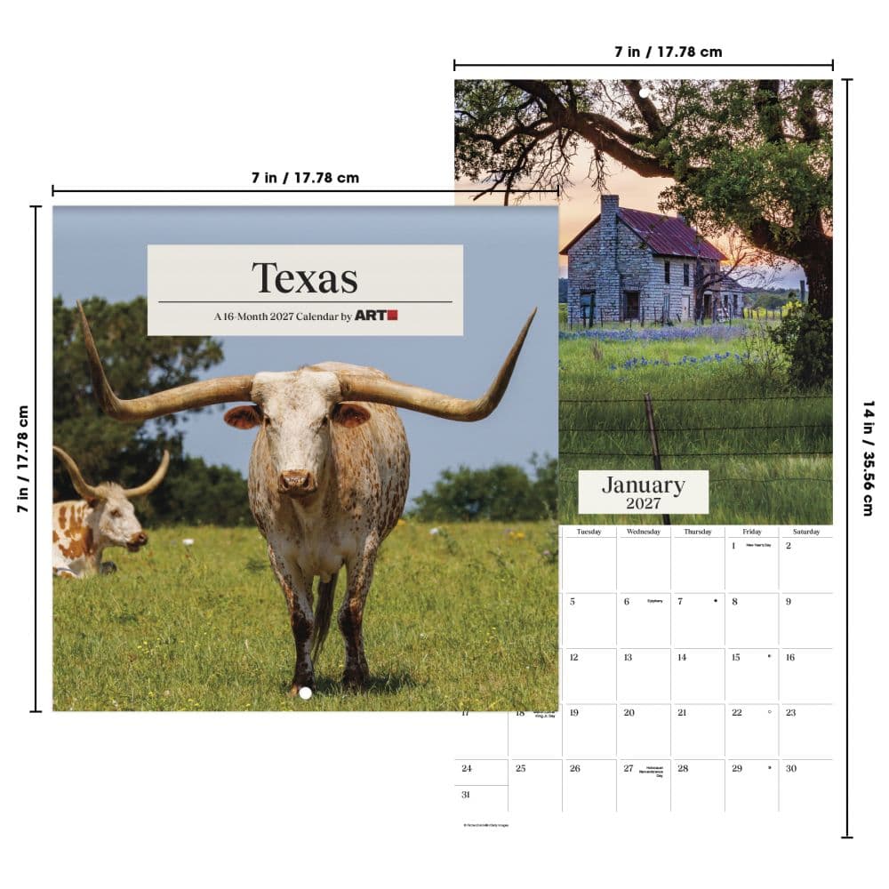 Texas 2027 Mini Wall Calendar Sixth Alternate Image
