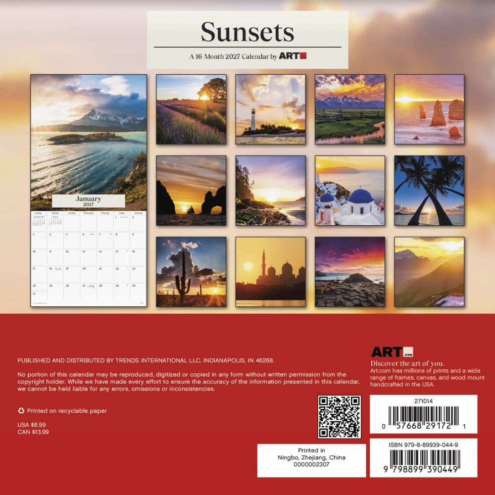 Sunsets 2027 Mini Wall Calendar Third Alternate Image