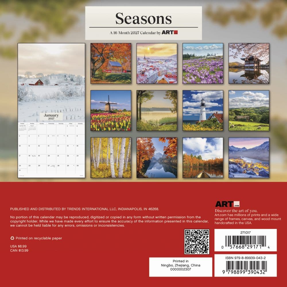 Seasons 2027 Mini Wall Calendar Third Alternate Image