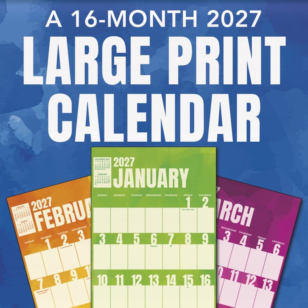 Large Print 2027 Mini Wall Calendar Main Product Image