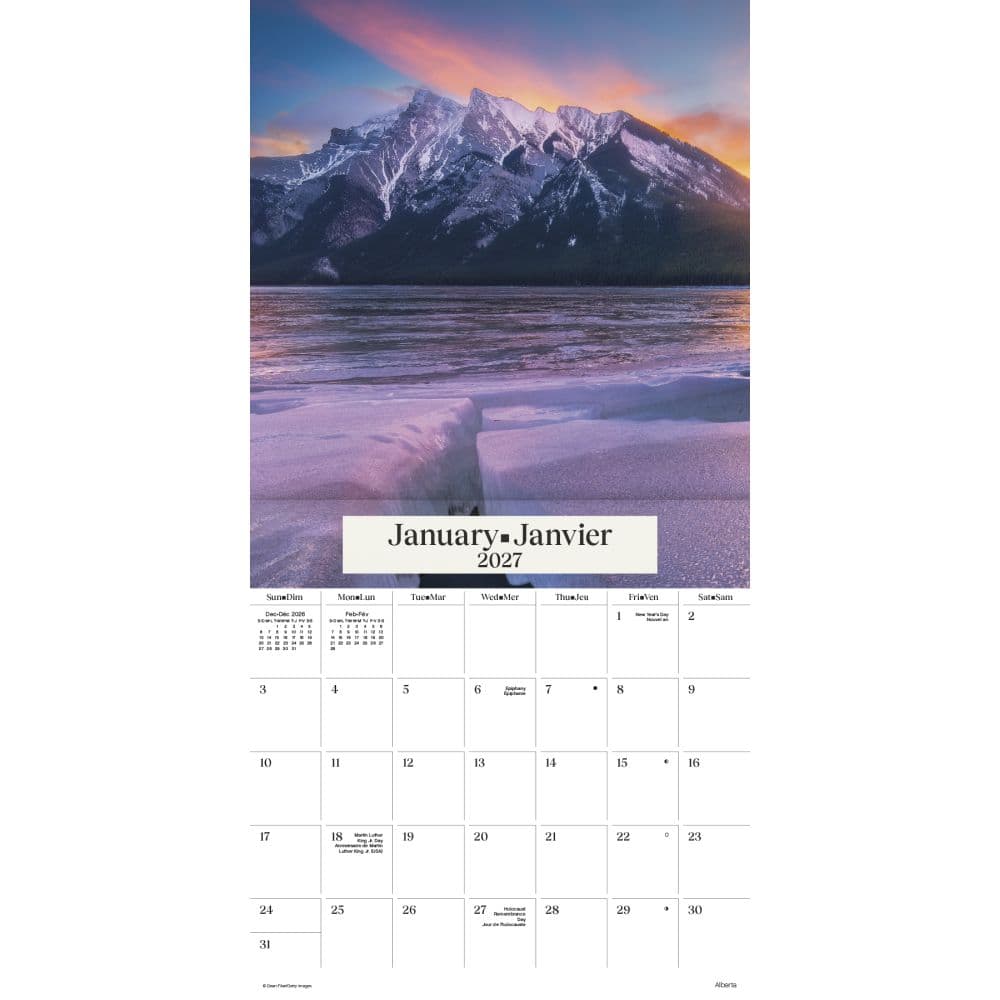 Canadian Landscapes -Bilingual French- 2027 Mini Wall Calendar First Alternate Image