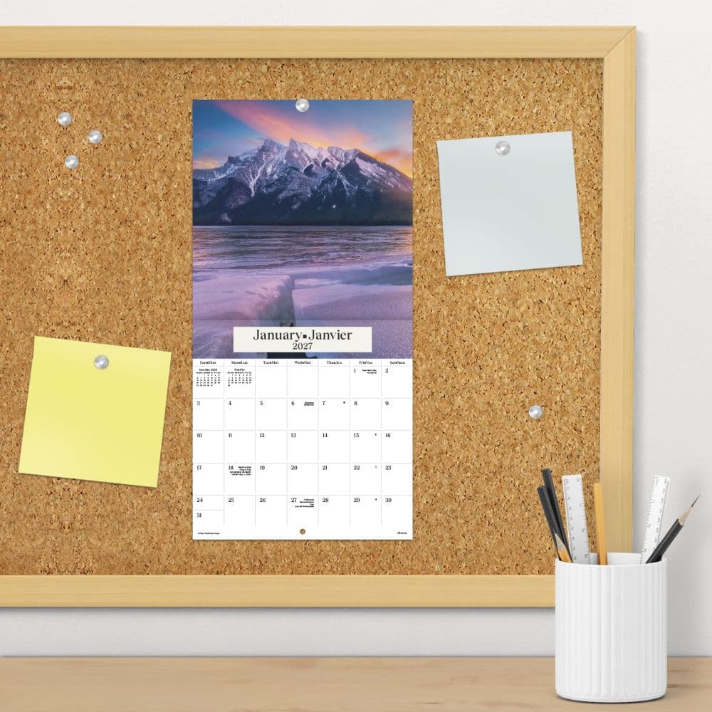 Canadian Landscapes -Bilingual French- 2027 Mini Wall Calendar Fourth Alternate Image