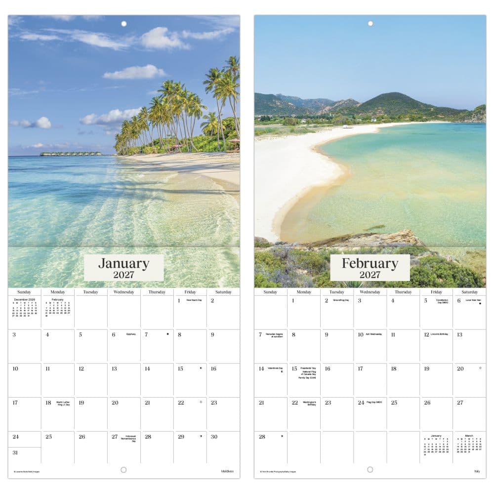 Beaches 2027 Mini Wall Calendar Fifth Alternate Image