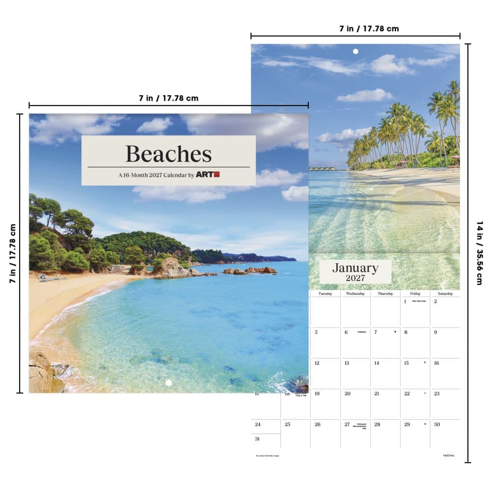 Beaches 2027 Mini Wall Calendar Sixth Alternate Image