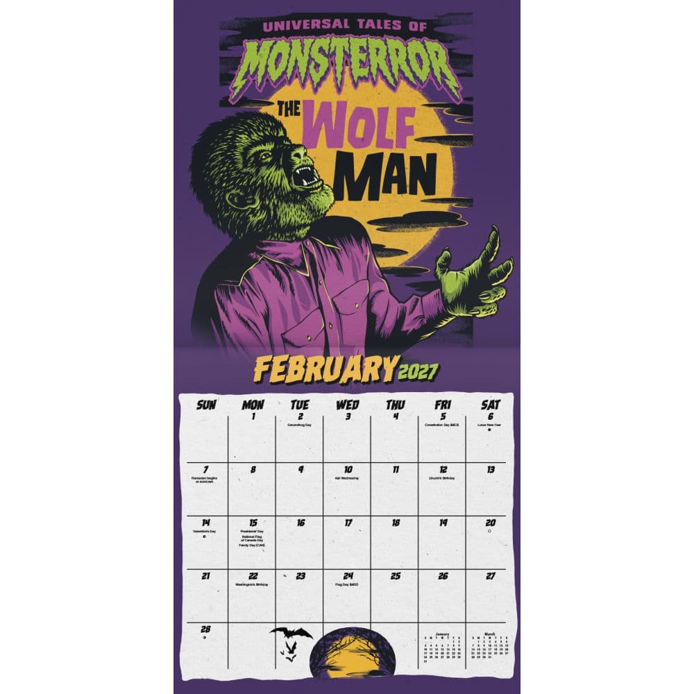 Universal Monsters 2027 Wall Calendar Second Alternate Image