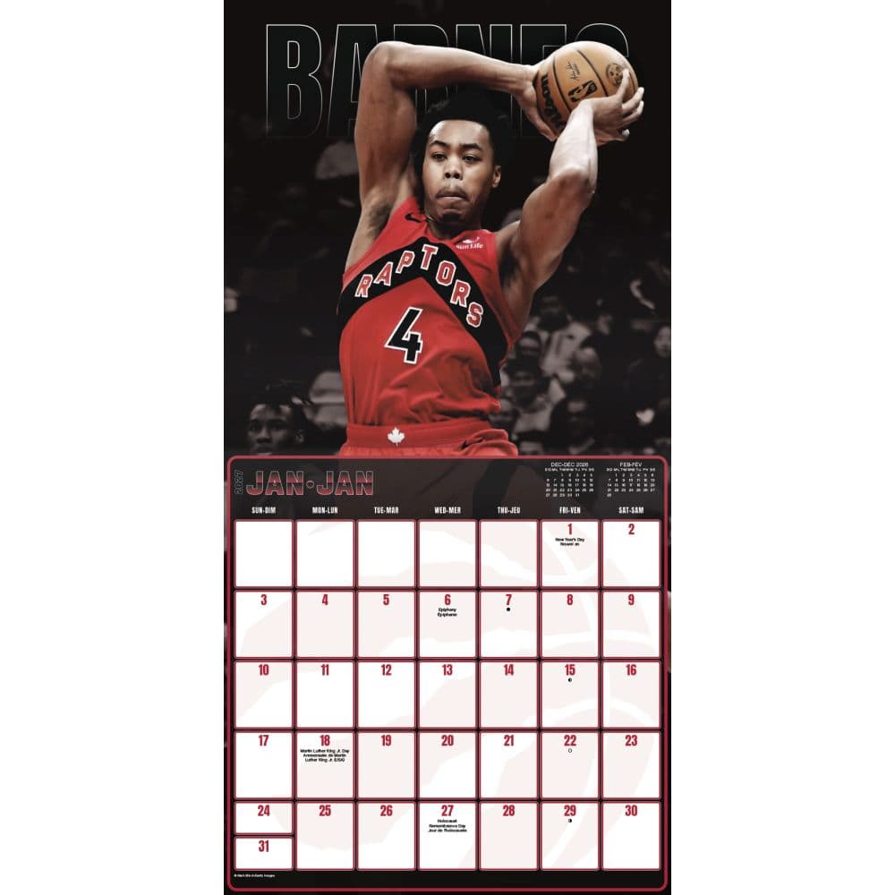 Toronto Raptors Bilingual French 2027 Wall Calendar First Alternate Image