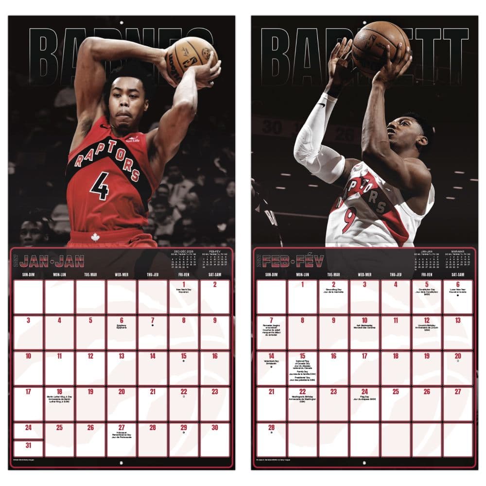 Toronto Raptors Bilingual French 2027 Wall Calendar Fifth Alternate Image