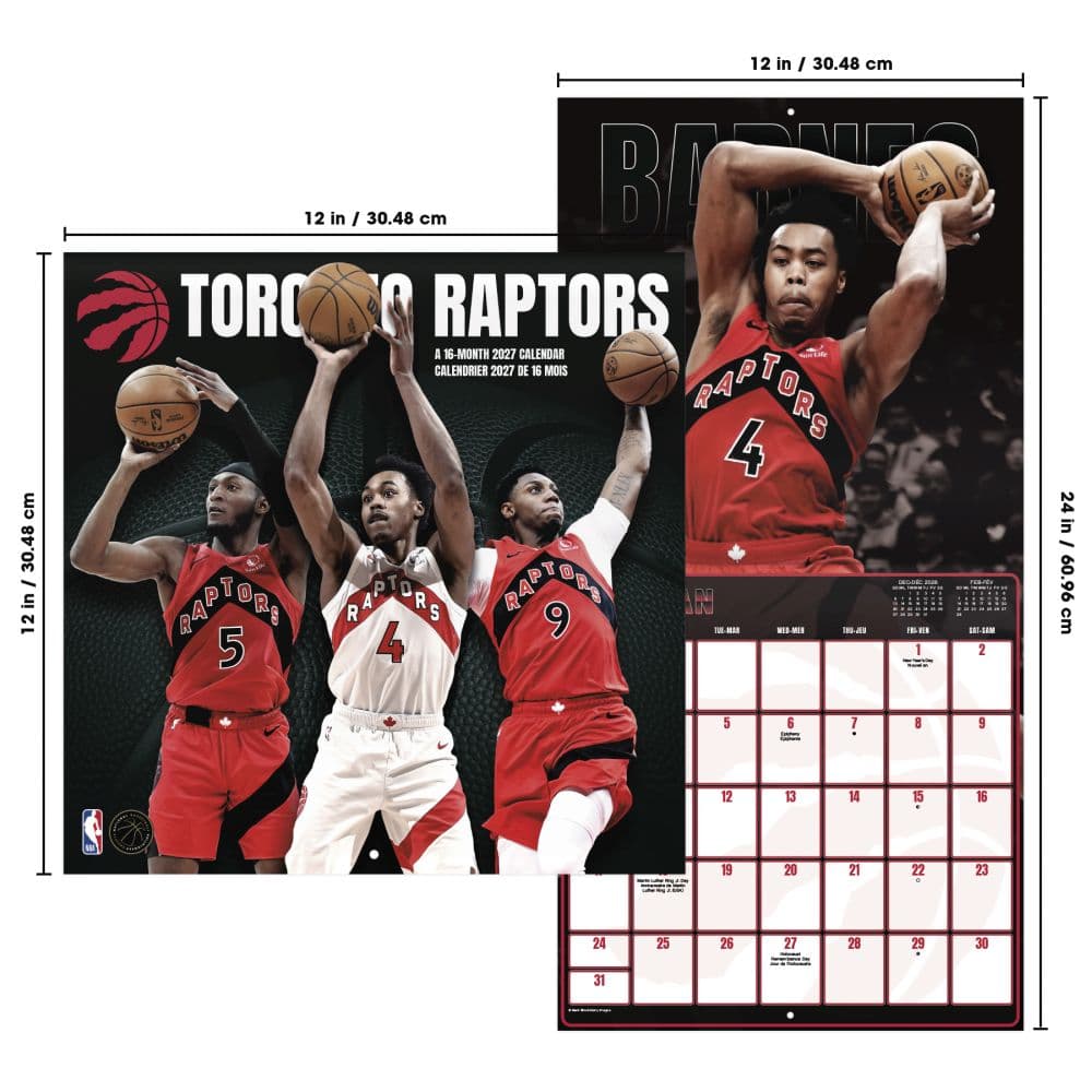 Toronto Raptors Bilingual French 2027 Wall Calendar Sixth Alternate Image