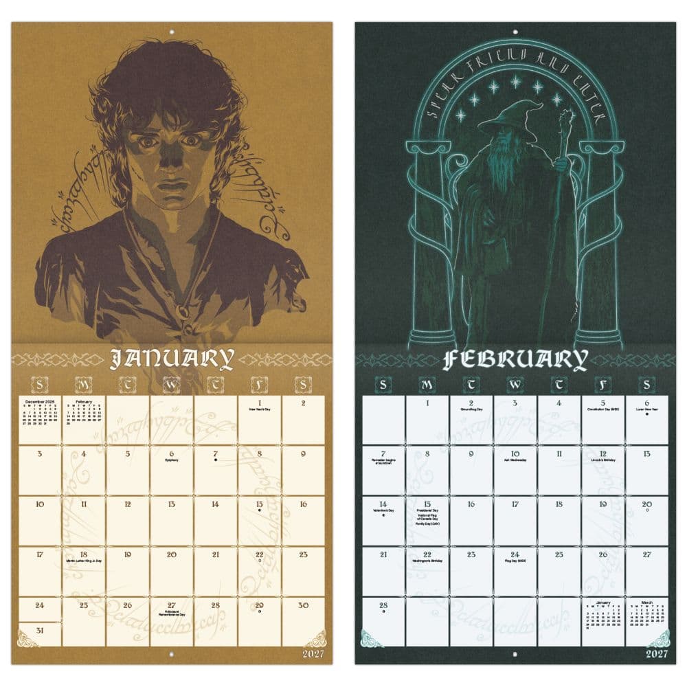 The Lord of the Rings 2027 Wall Calendar Fifth Alternate Image