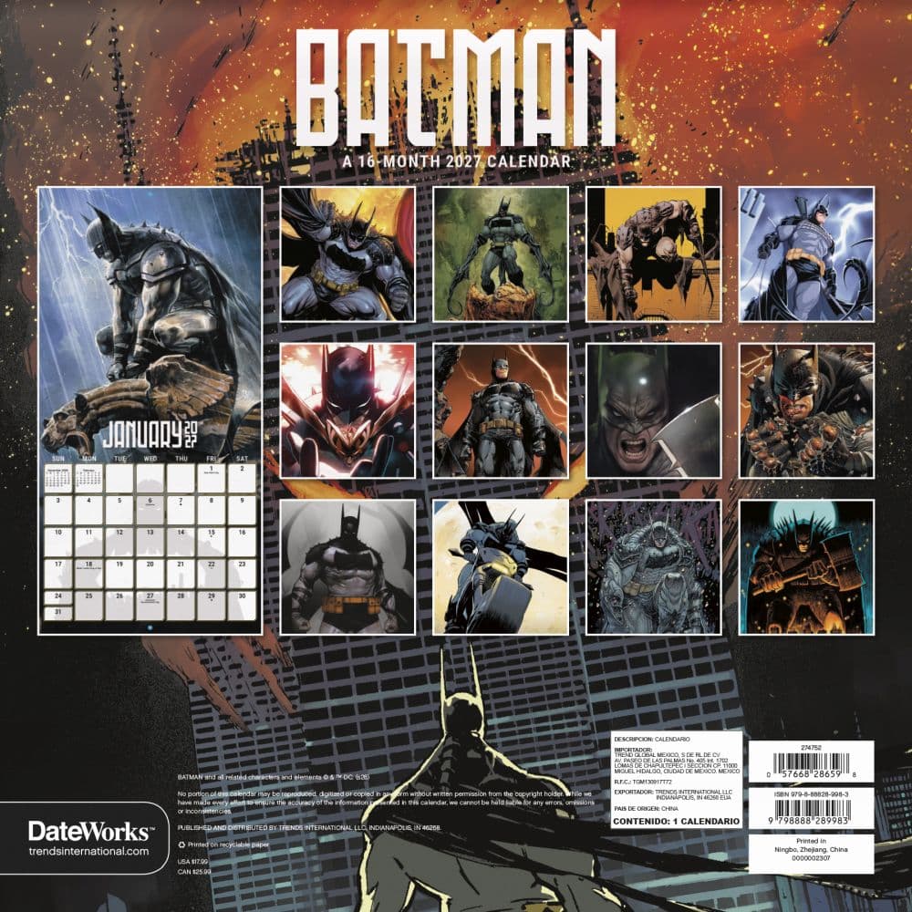 The Batman Comic 2027 Wall Calendar Third Alternate Image