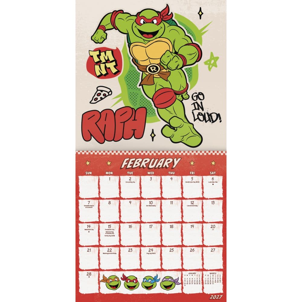 Teenage Mutant Ninja Turtles 2027 Wall Calendar Second Alternate Image