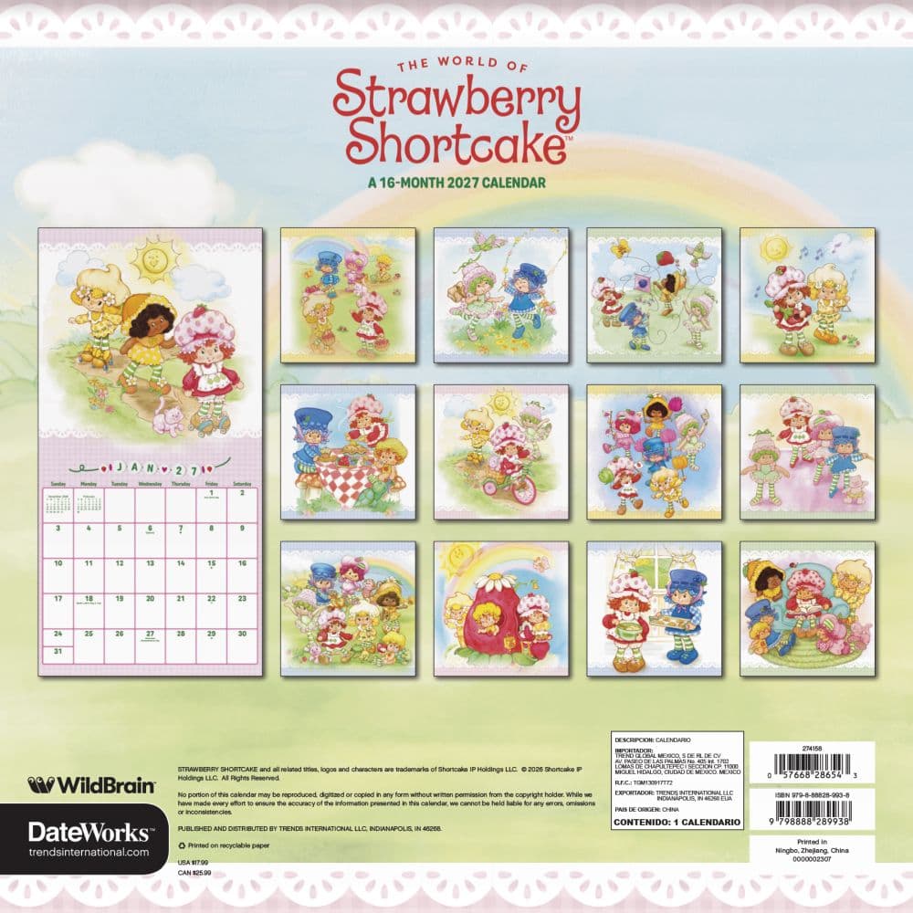 Strawberry Shortcake 2027 Wall Calendar Third Alternate Image
