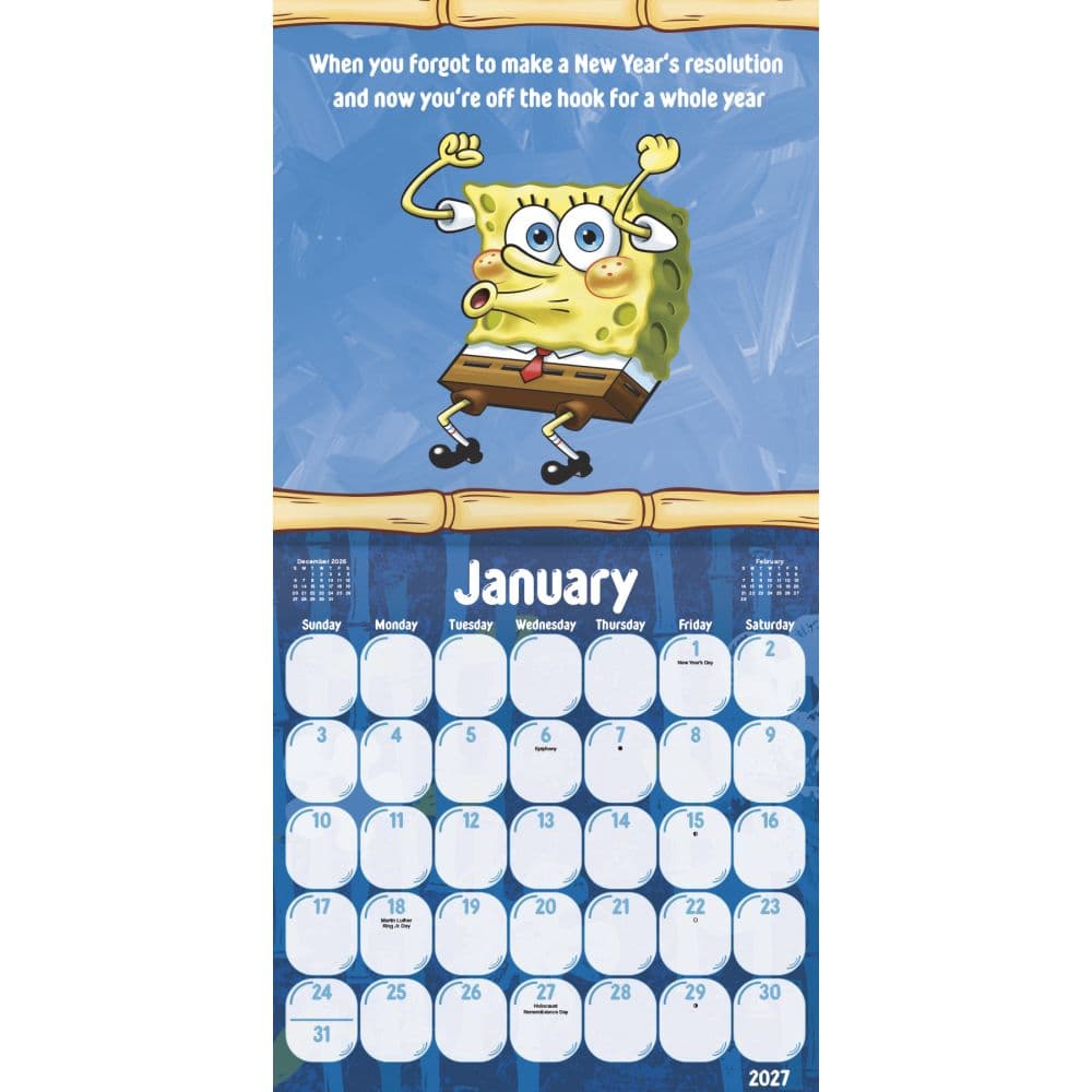 SpongeBob Squarepants 2027 Wall Calendar First Alternate Image