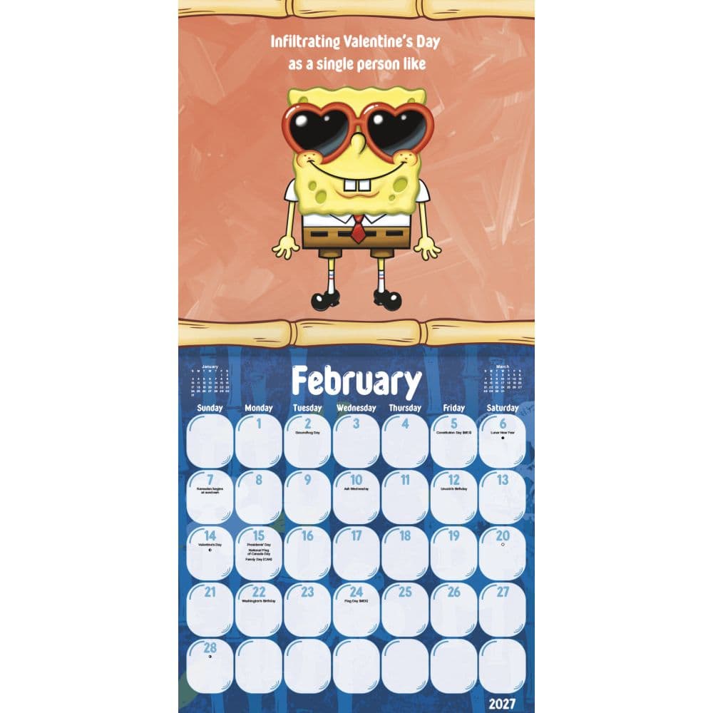 SpongeBob Squarepants 2027 Wall Calendar Second Alternate Image