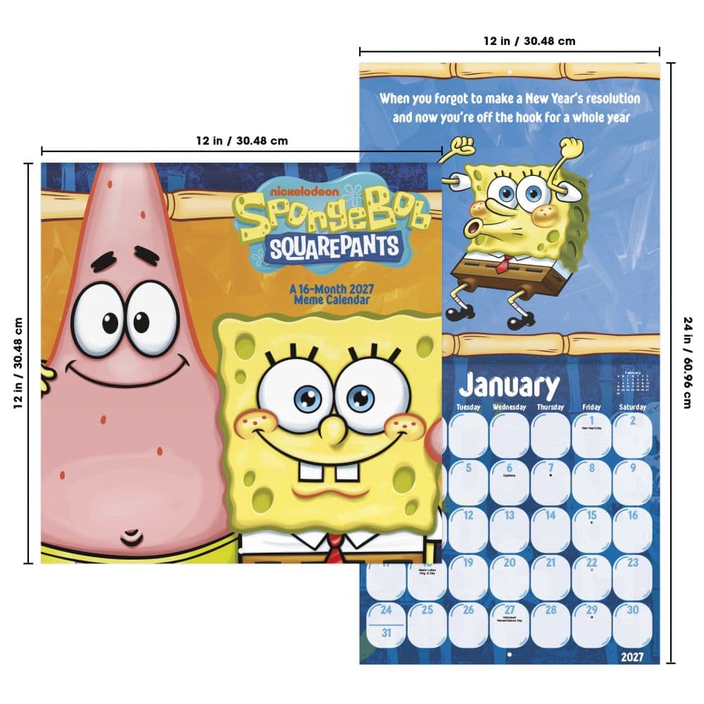 SpongeBob Squarepants 2027 Wall Calendar Sixth Alternate Image