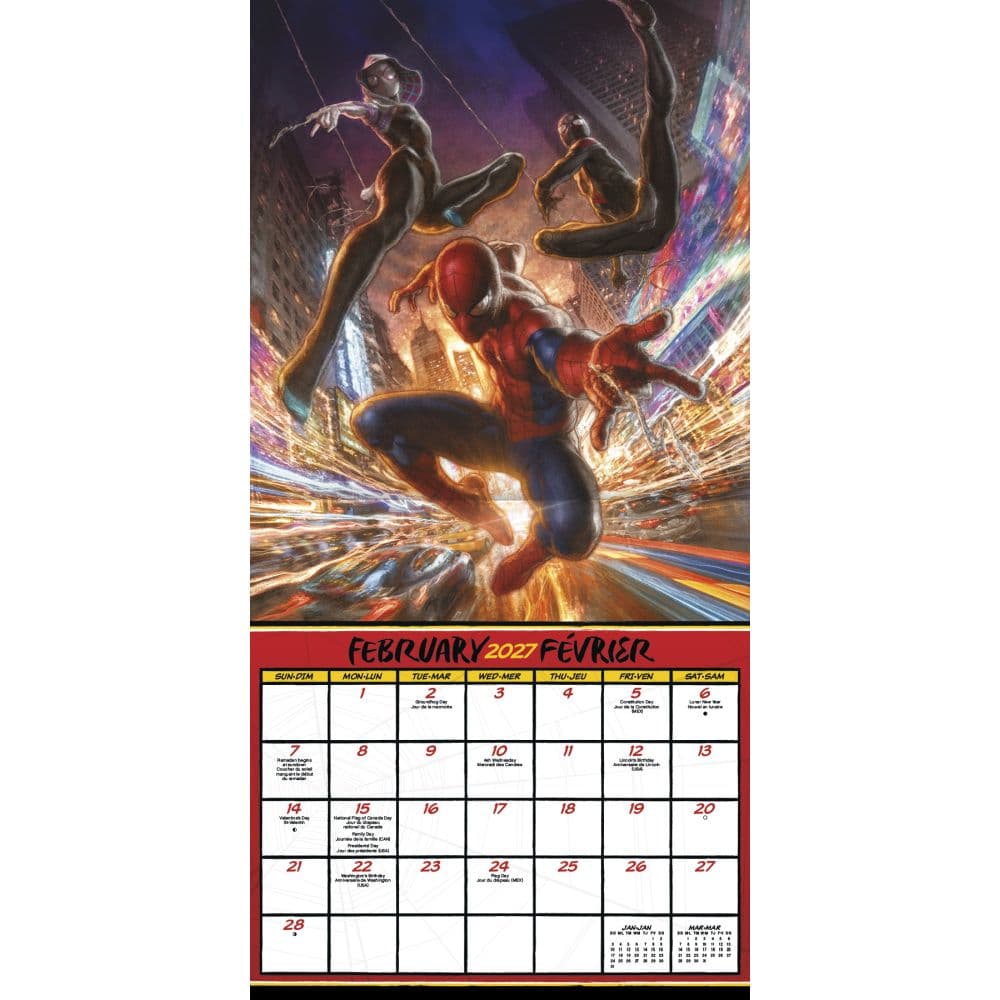 Spider-Man Bilingual French 2027 Wall Calendar Second Alternate Image