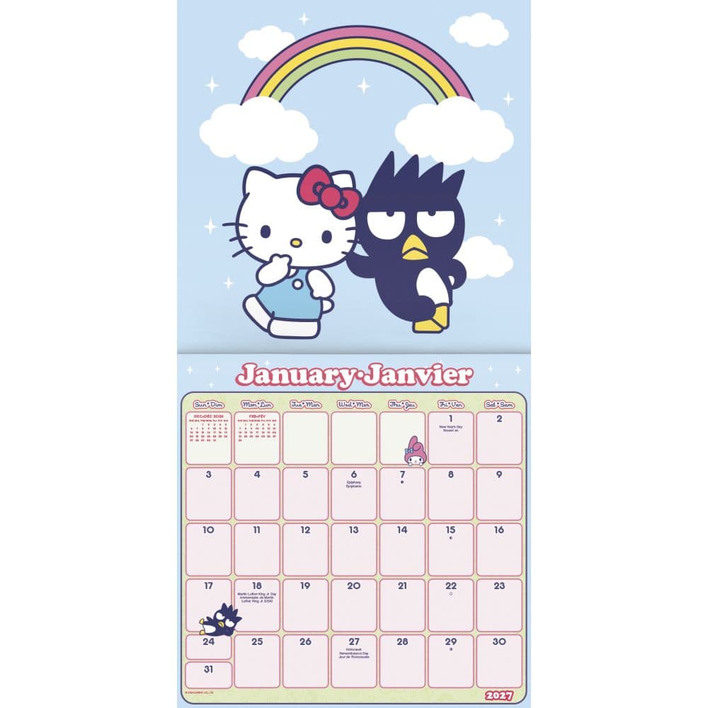 Sanrio Hello Kitty and Friends Bilingual French 2027 Wall Calendar First Alternate Image