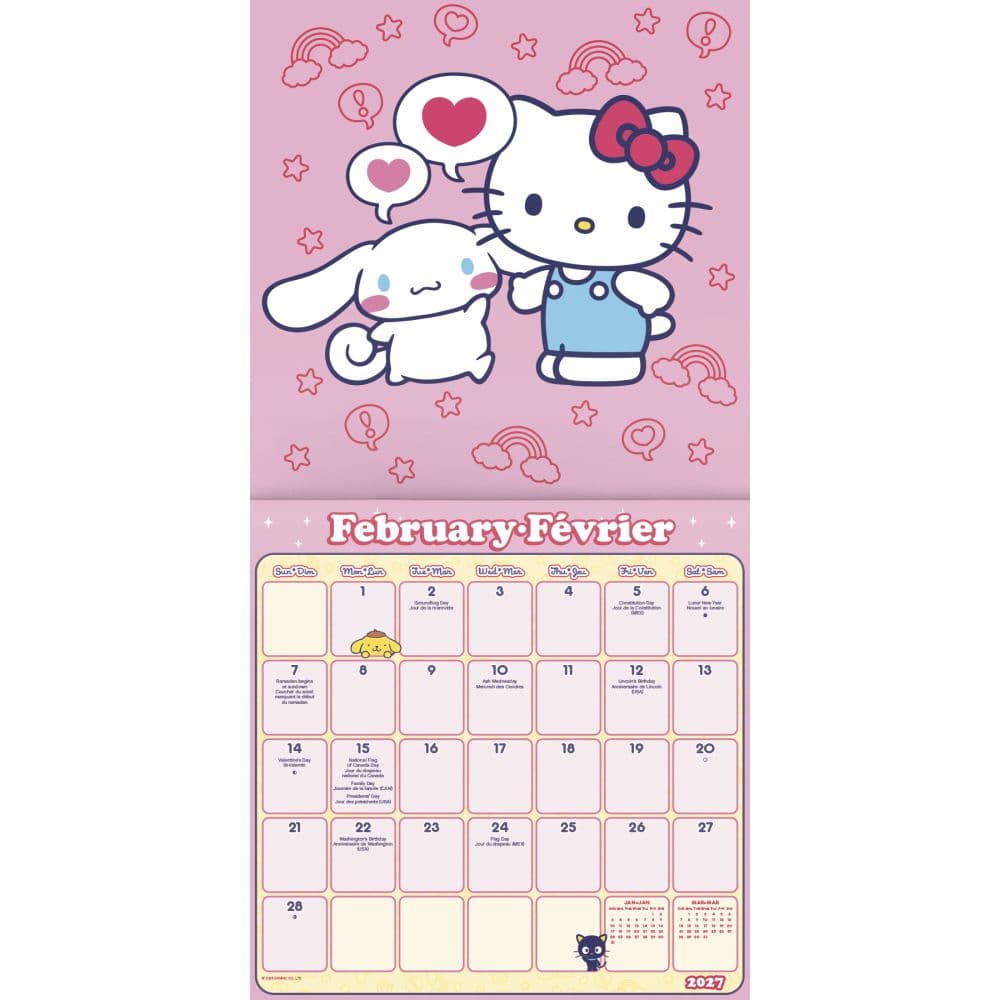 Sanrio Hello Kitty and Friends Bilingual French 2027 Wall Calendar Second Alternate Image
