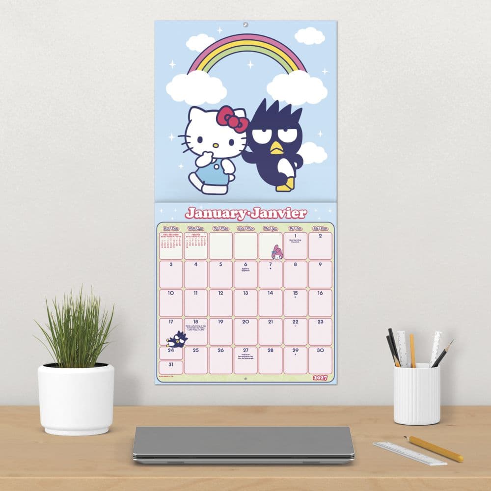 Sanrio Hello Kitty and Friends Bilingual French 2027 Wall Calendar Fourth Alternate Image