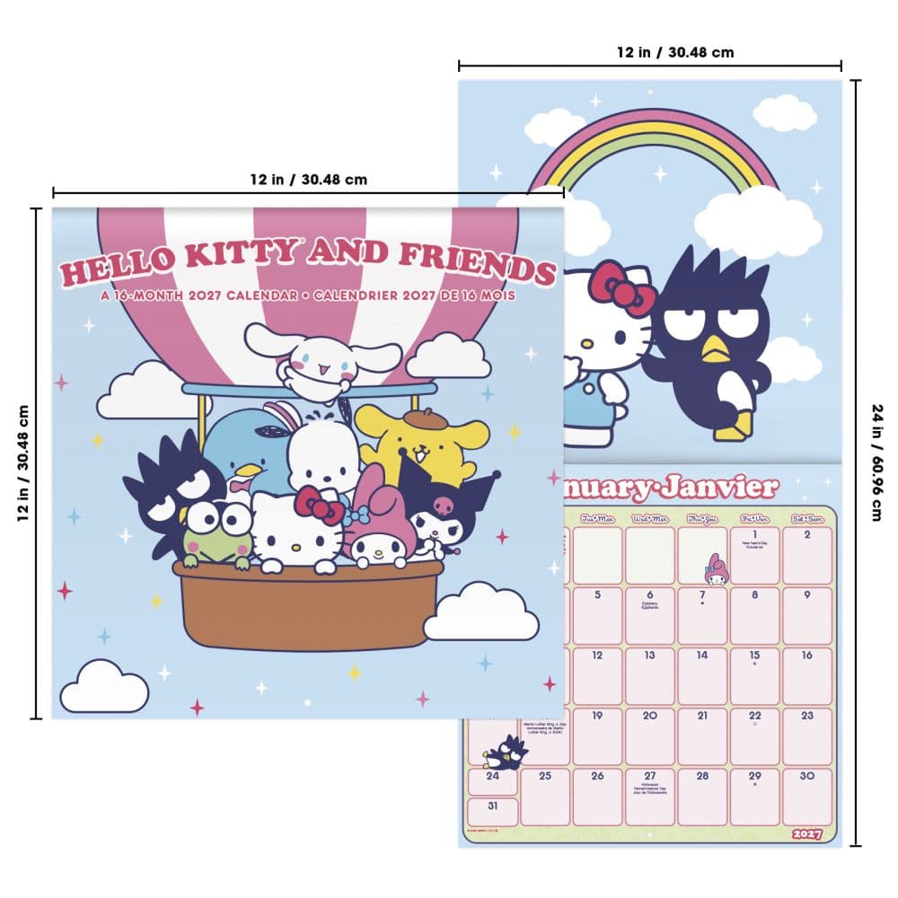 Sanrio Hello Kitty and Friends Bilingual French 2027 Wall Calendar Sixth Alternate Image