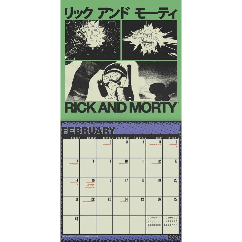 Rick and Morty 2027 Wall Calendar Second Alternate Image