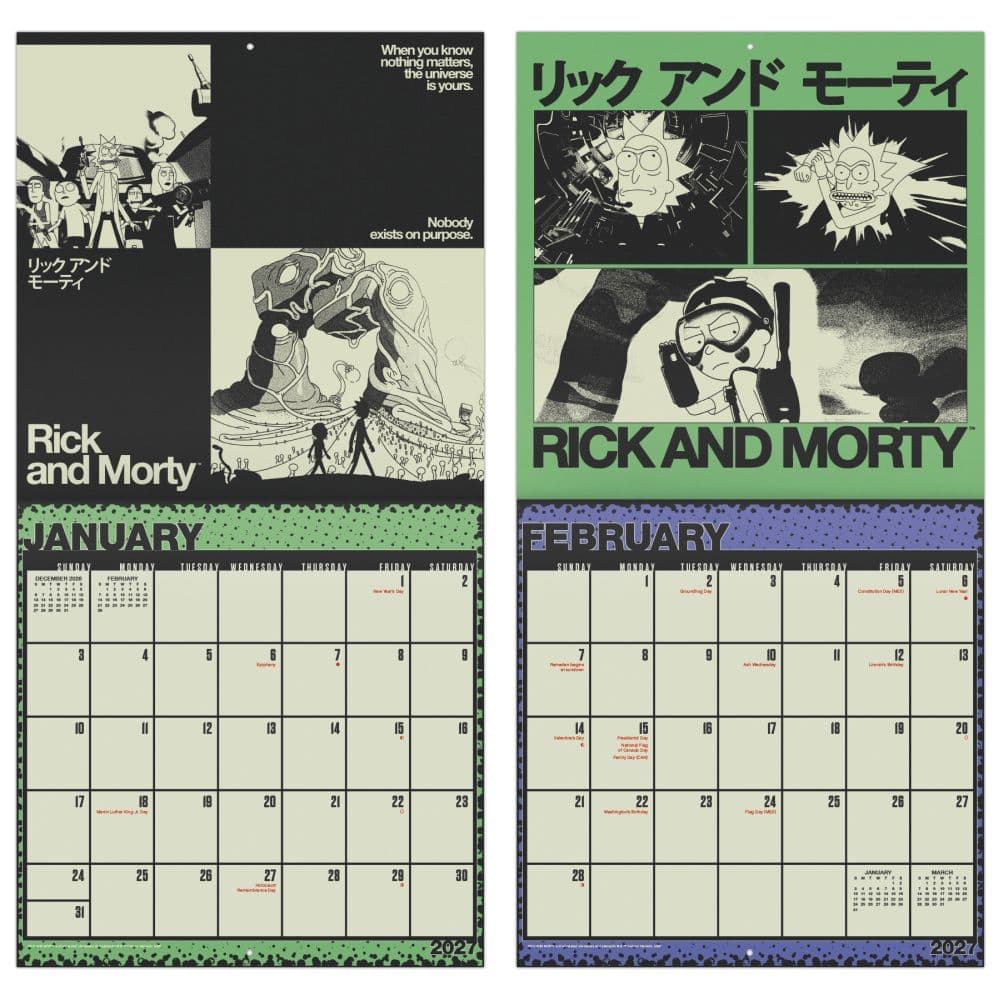 Rick and Morty 2027 Wall Calendar Fifth Alternate Image