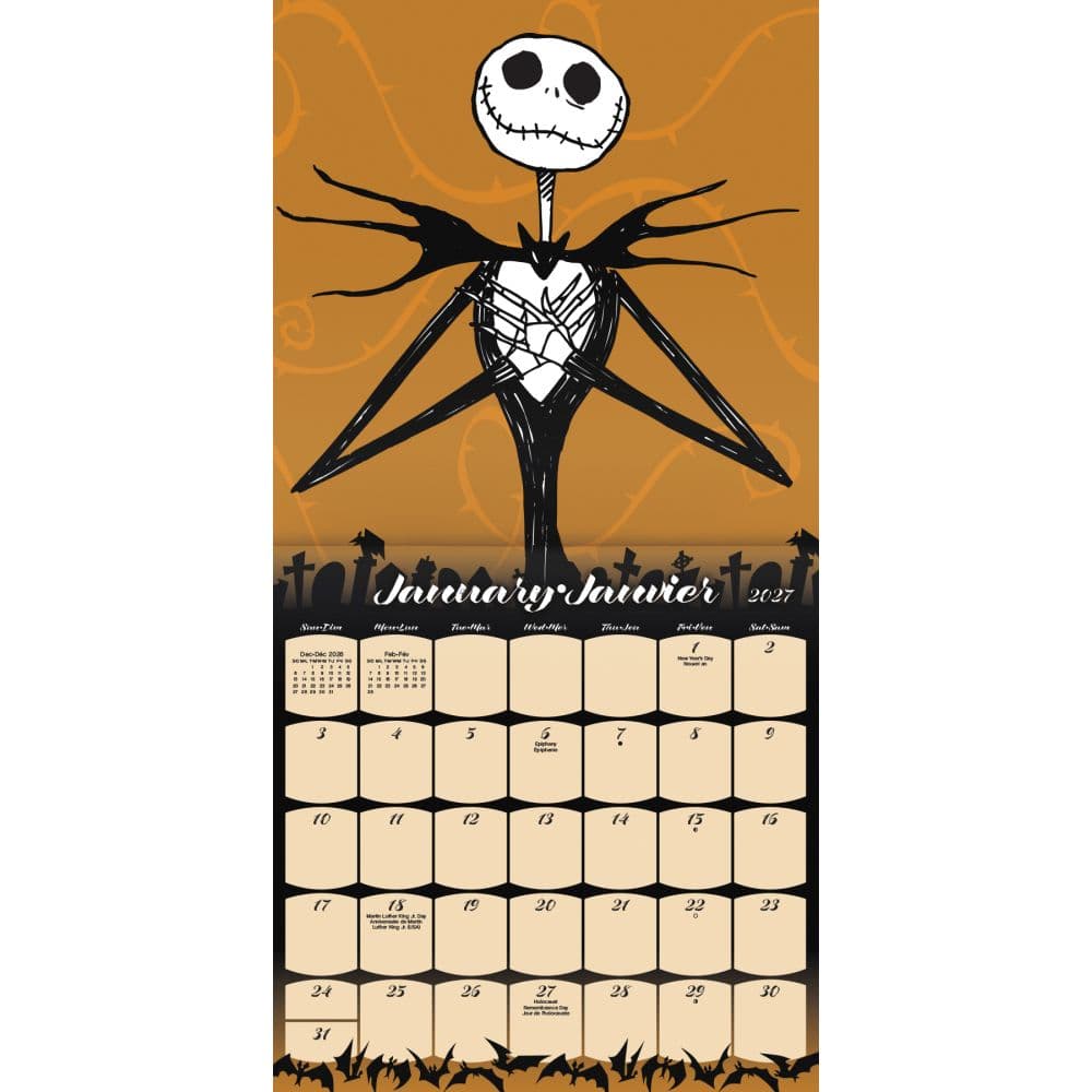 Nightmare Before Christmas Bilingual French 2027 Wall Calendar First Alternate Image