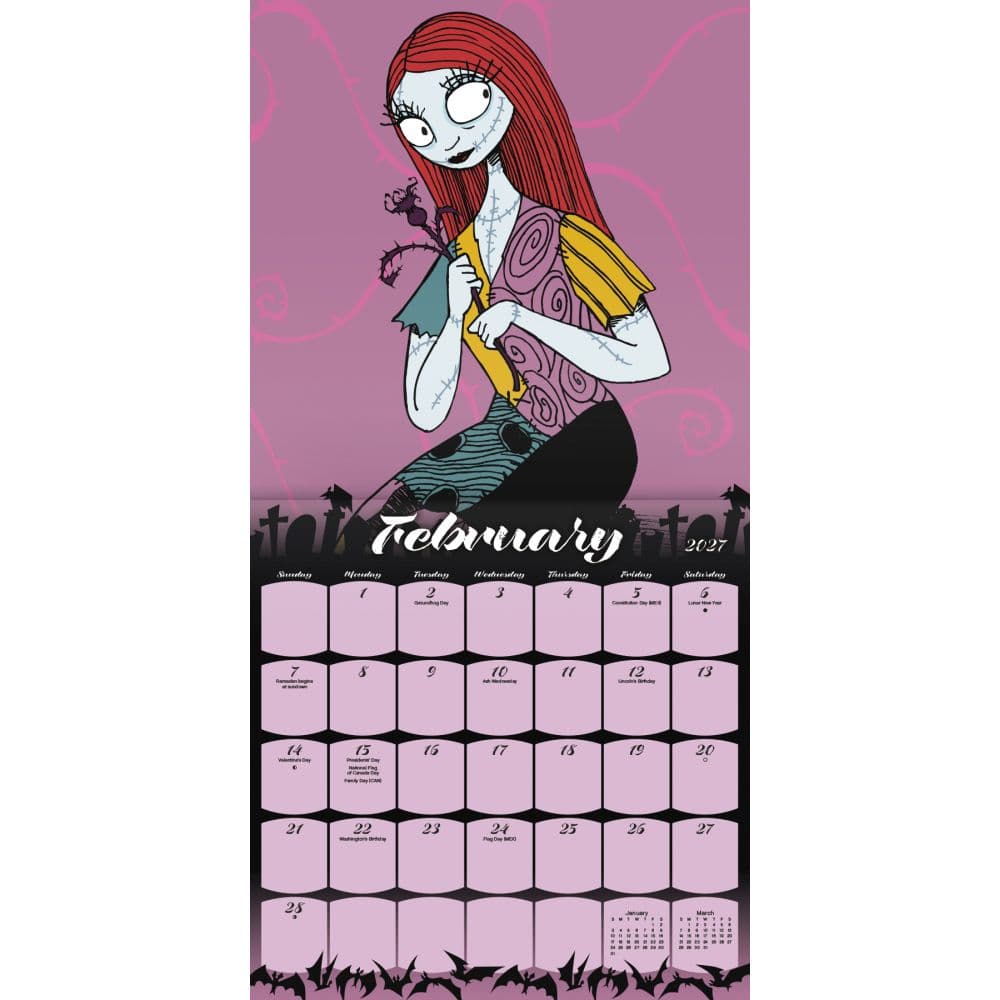 Nightmare Before Christmas 2027 Wall Calendar Second Alternate Image