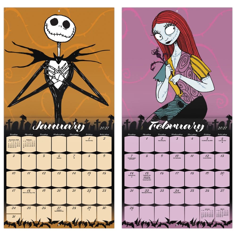 Nightmare Before Christmas 2027 Wall Calendar Fifth Alternate Image