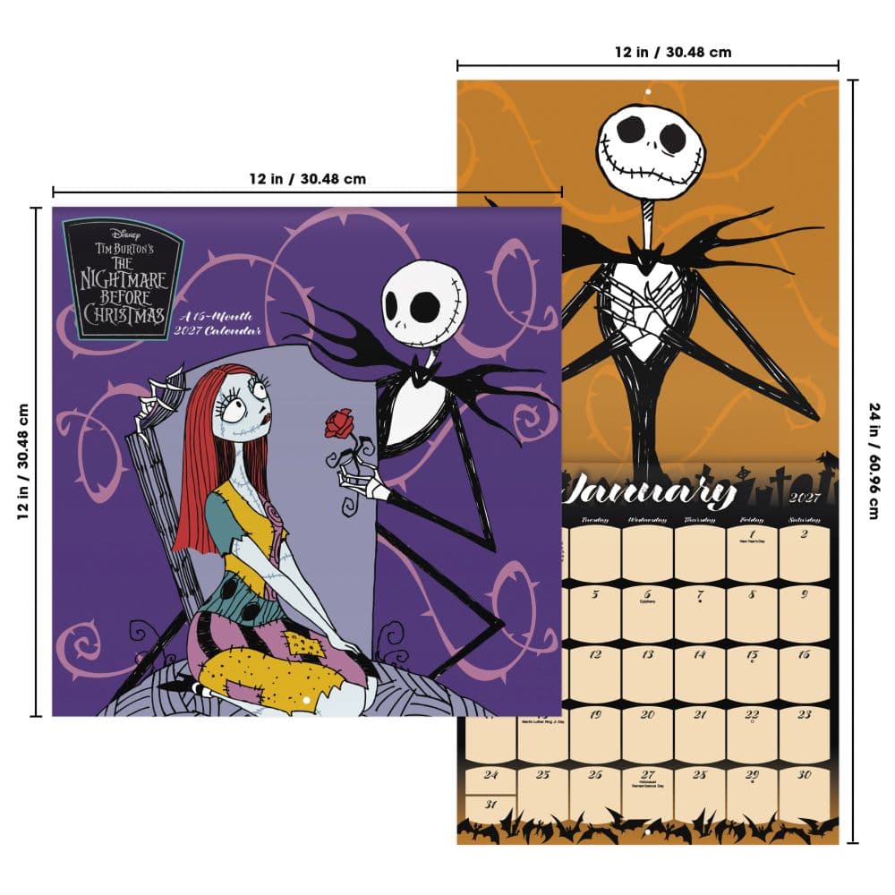 Nightmare Before Christmas 2027 Wall Calendar Sixth Alternate Image