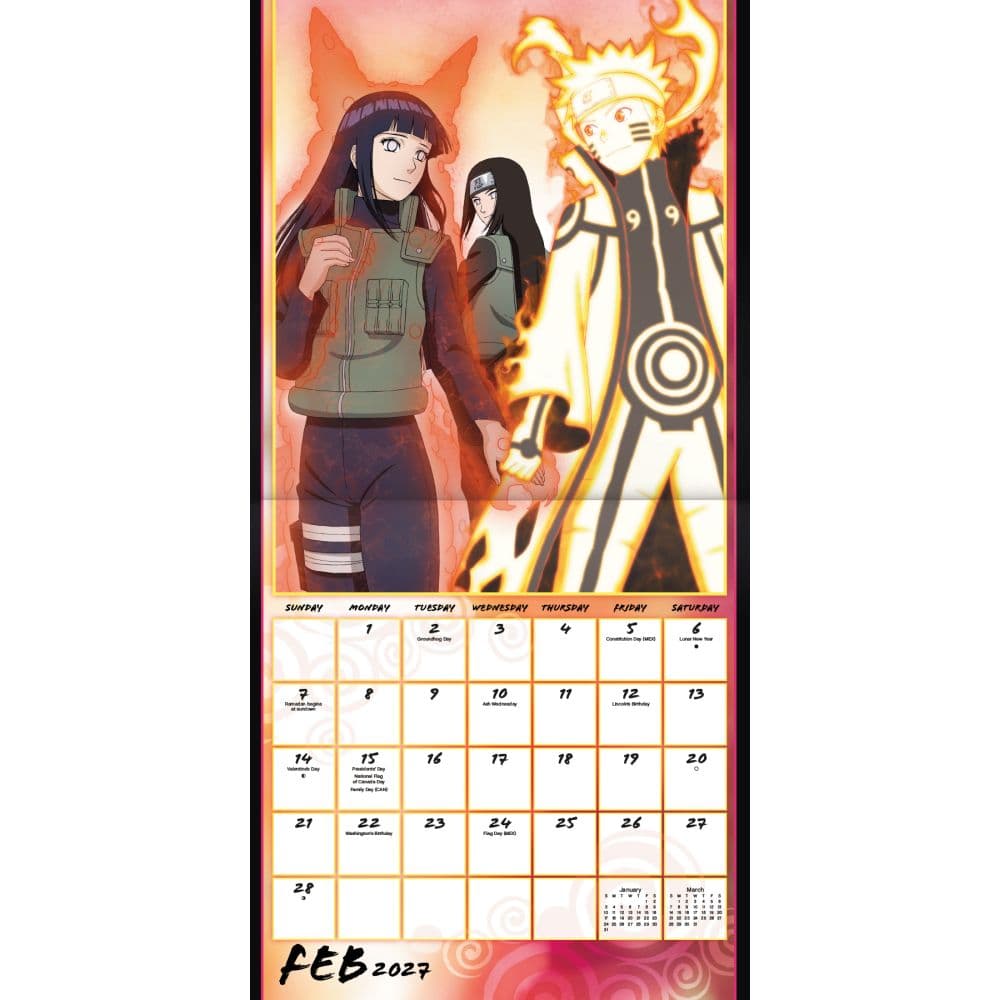 Naruto Shippuden 2027 Wall Calendar Second Alternate Image