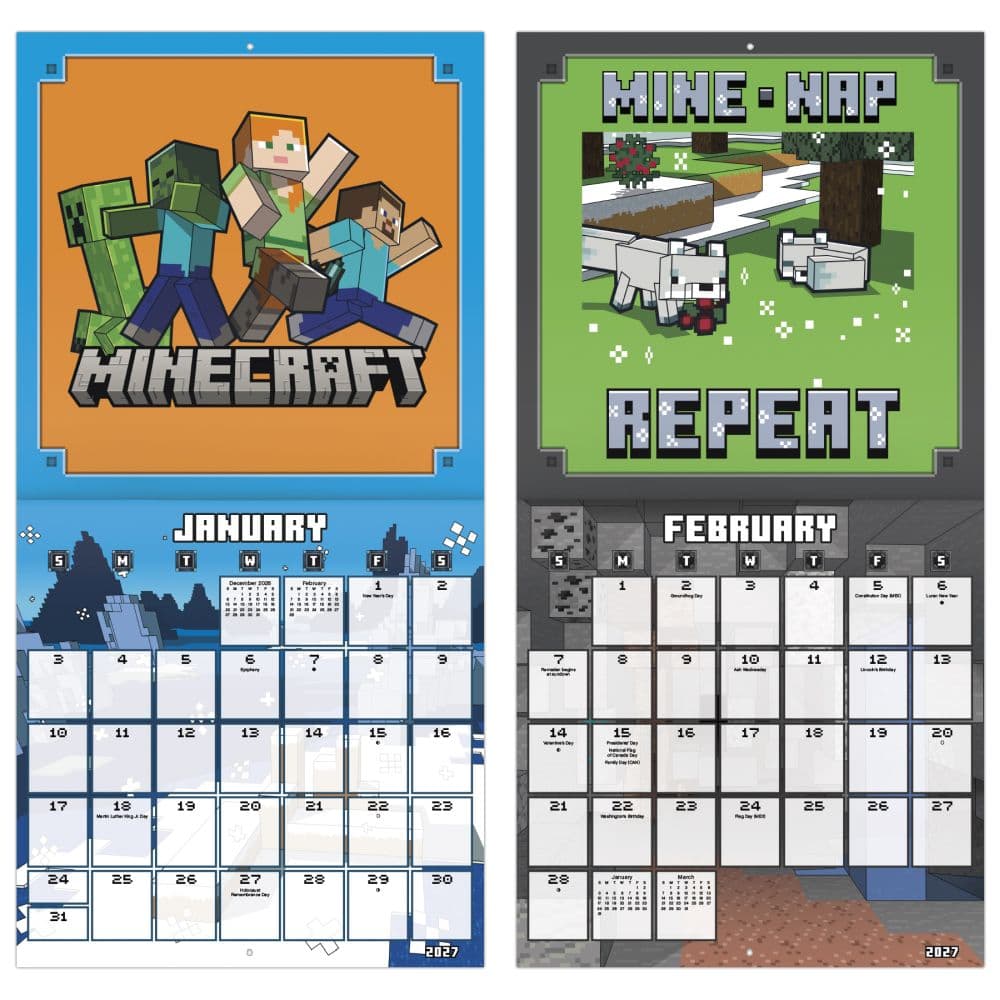 Minecraft 2027 Wall Calendar Fifth Alternate Image