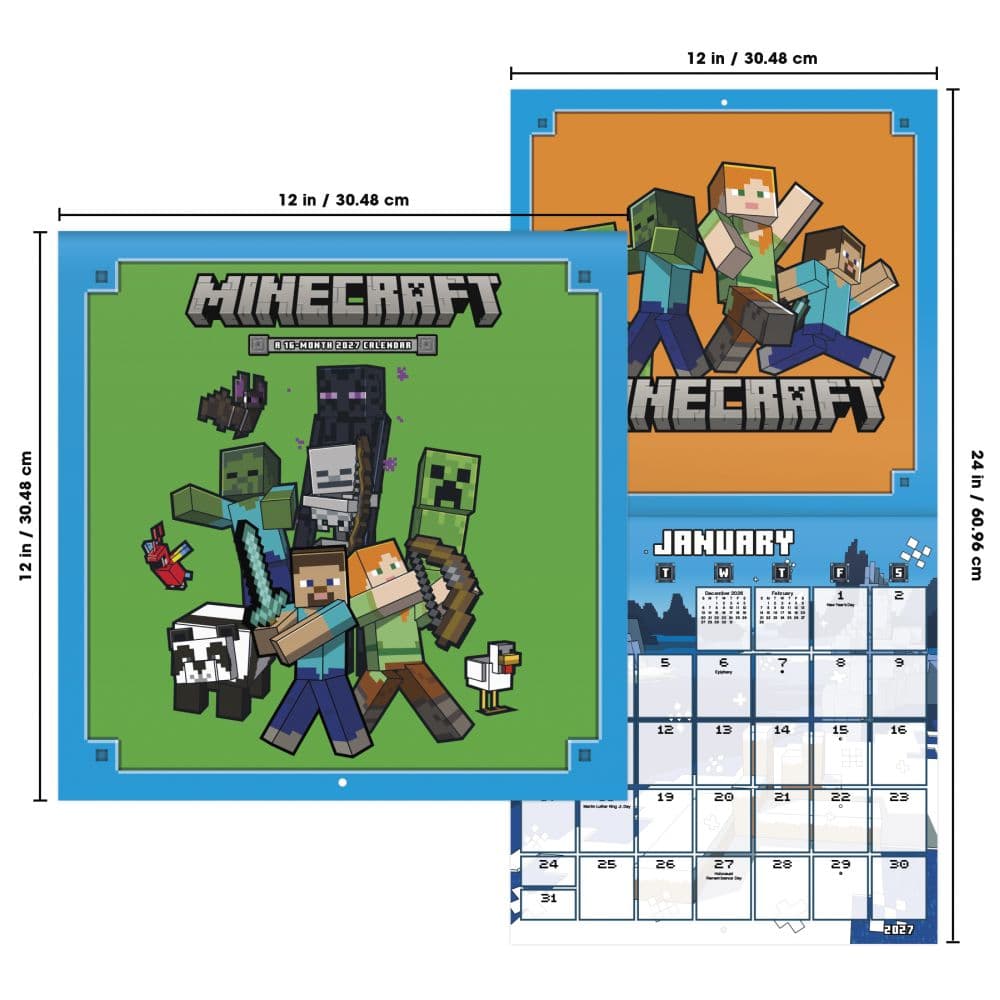 Minecraft 2027 Wall Calendar Sixth Alternate Image