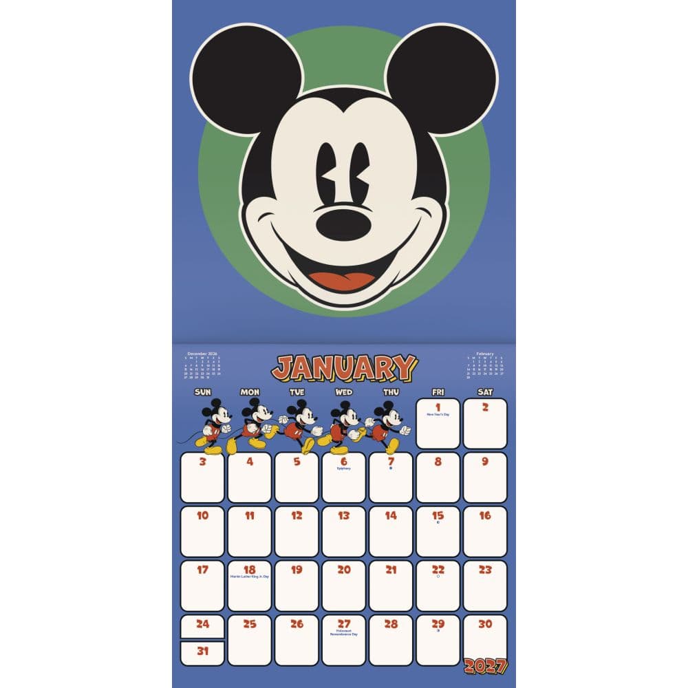 Mickey Mouse Vintage 2027 Wall Calendar First Alternate Image